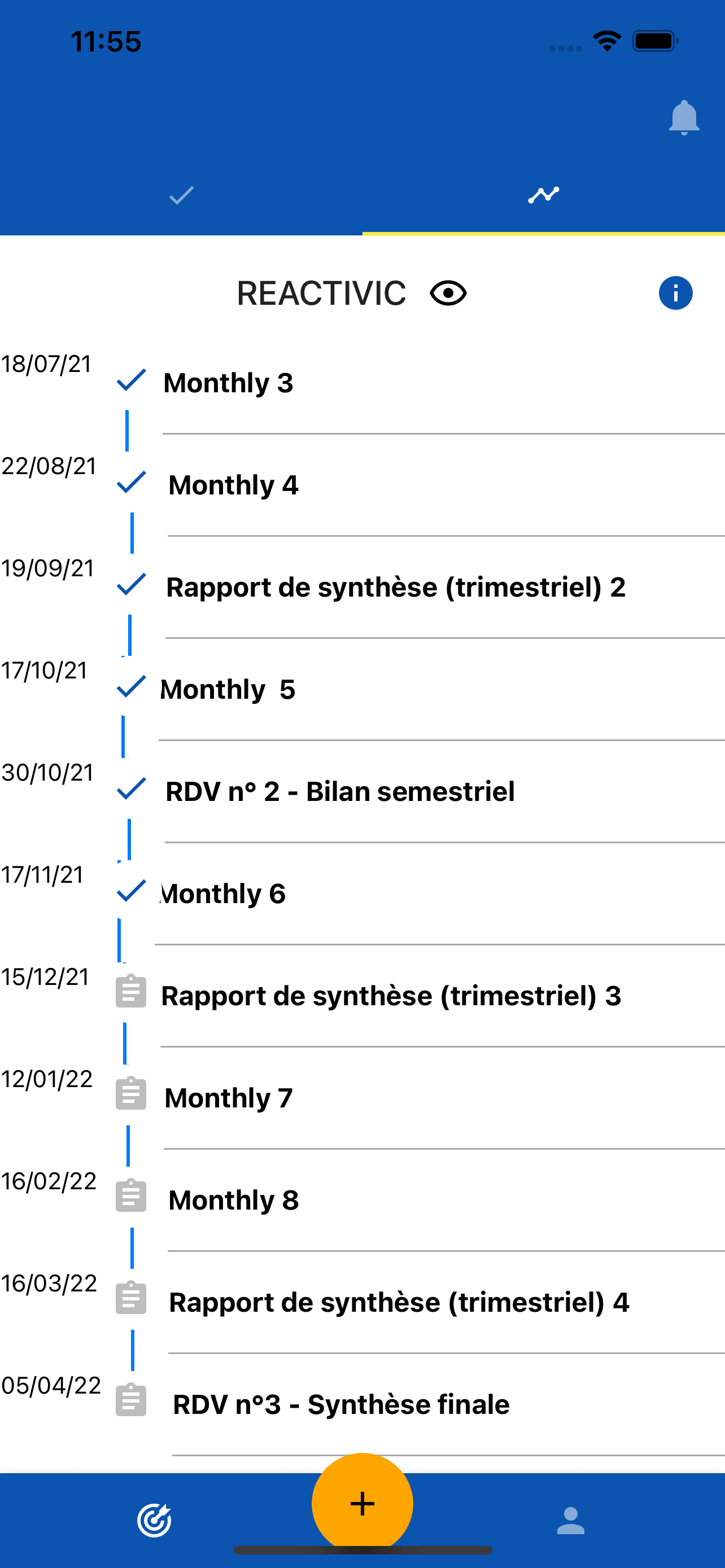 Écran du livret électronique d'apprentissage